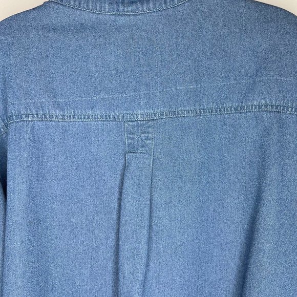 Club Z Denim Woman’s Shirt sz 22/24 Embroidered & Bead Decorated Velvet Collar - Picture 8 of 11